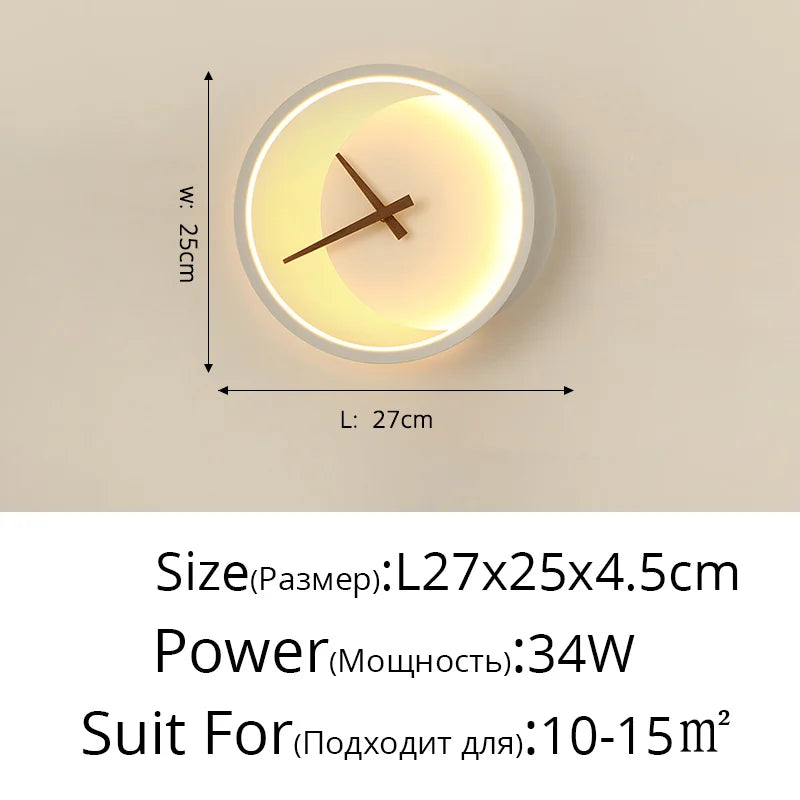 DecorBites™ LED Wall Lamp with Clock for Home Indoor Lighting