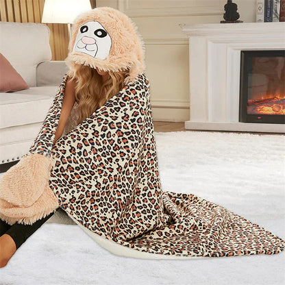 Decorbites™ Süße Leopard-Flanell-Knie-Decke - Weiche & Warme Herbst-Umschlag-Decke