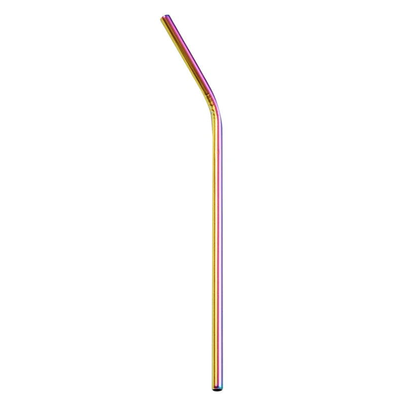 Decorbites™ 304-Edelstahl-Wiederverwendbare-Trinkhalme-Set für Getränke – Umweltfreundliche Metall Gebogene & Gerade