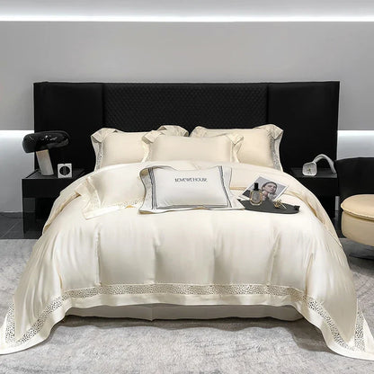 Decorbites™ Eukalyptus-Lyocell 1000TC Luxus-Bettwäsche-Set mit breitem Rand, weich, seidenartig und atmungsaktiv