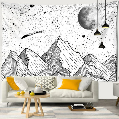 Decorbites™ Schwarz-Weiß-Sterne-Mandalas-Tapisserie - Wohnraumausstattung