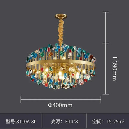 DecorBites™ Colorful Crystal Chandelier LED Dining Room Lighting