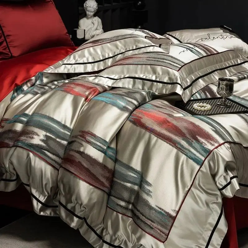 Decorbites™ Luxus-Brokat-Jacquard-Bettwäsche-Set mit ägyptischer Baumwolle und Stickerei