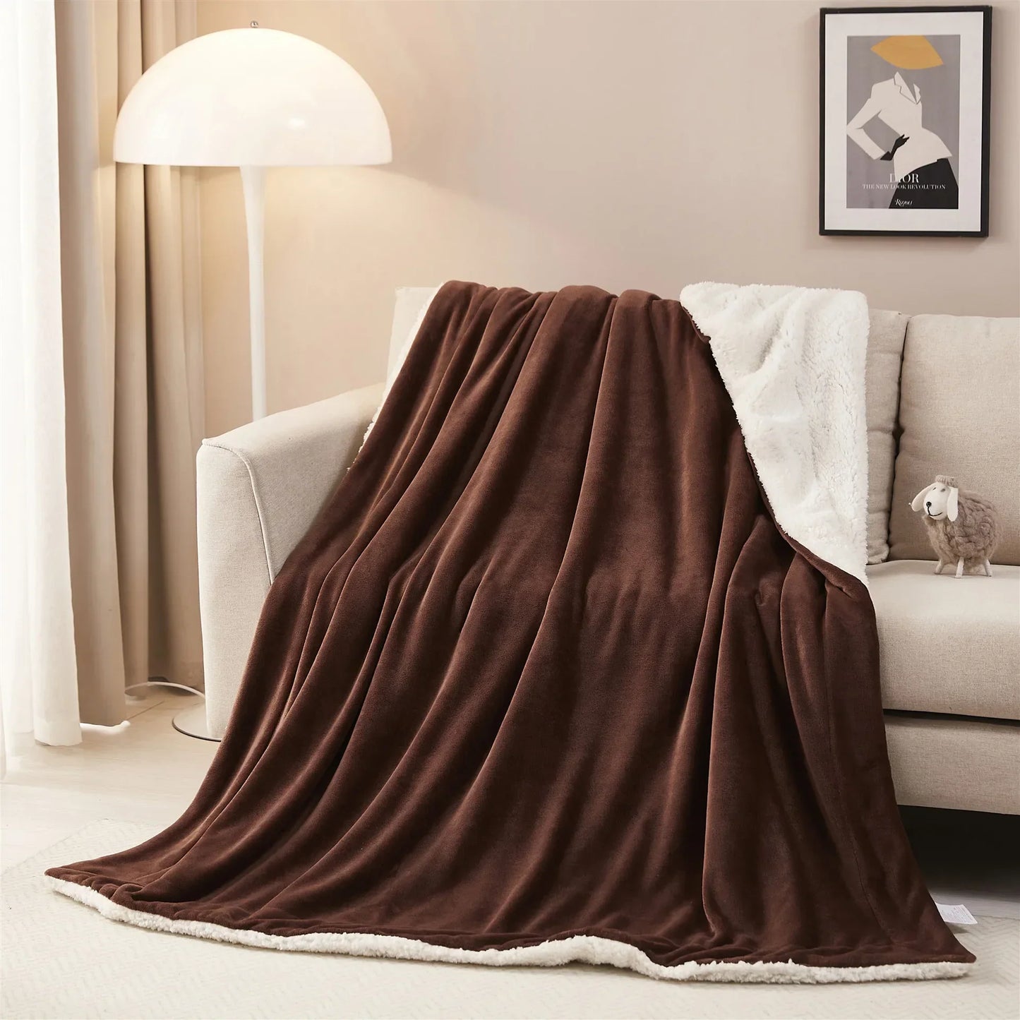 Decorbites™ Kuscheliges Sherpa-Zwillingsdecke: Super weiches Fleece & Samt-Plüsch umkehrbar warme Winter-Bettdecke