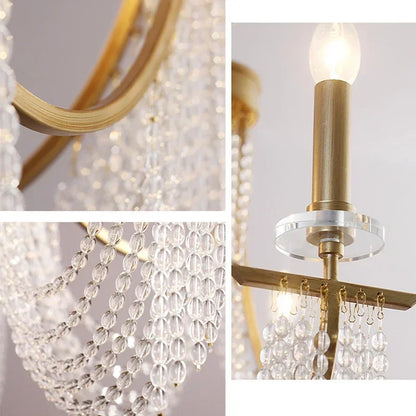 DecorBites™ Crystal Candle Chandelier: Elegant Hanging Lamp for Villa, Dining Room, Bedroom, Living Room
