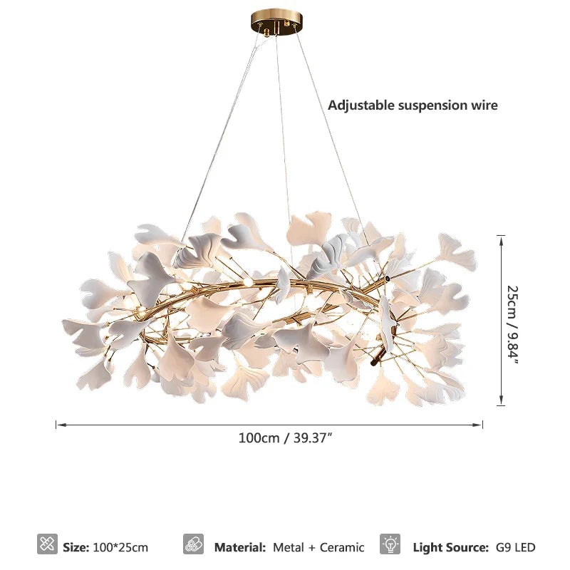 Gold Porcelain Pendant Light