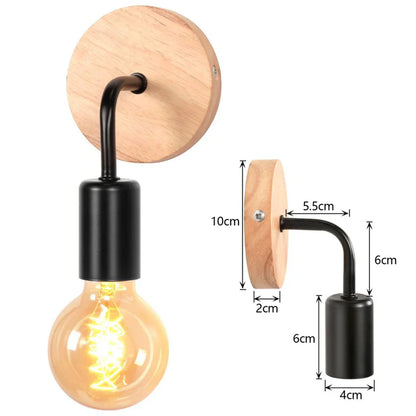Decorbites™ Industrielle LED Wandlampe Retro-Loft-Lampe E27 Eisenlampenschirm Wandleuchte