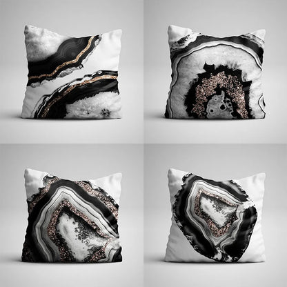 Decorbites™ Grauer Marmor Schwarzer Achat Kissenbezug für Heim-Sofadecoration und Stühle