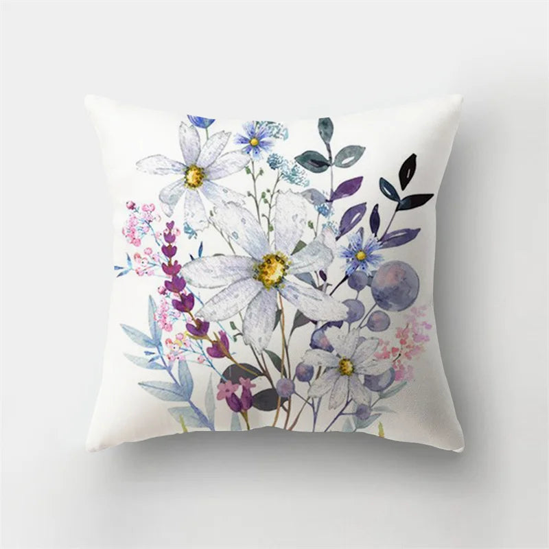 Decorbites™ Reh-Tier Kurz-Plüsch-Kissenbezug mit natürlichen Blättern und Blumen