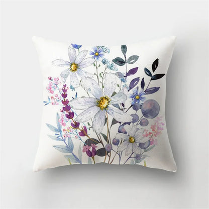 Decorbites™ Reh-Tier Kurz-Plüsch-Kissenbezug mit natürlichen Blättern und Blumen