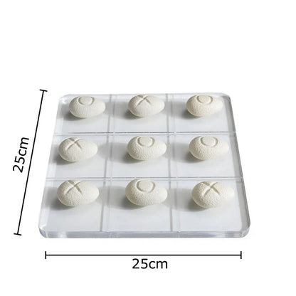 DecorBites™ Acrylic Tic-Tac-Toe Chessboard Set with Resin Pieces