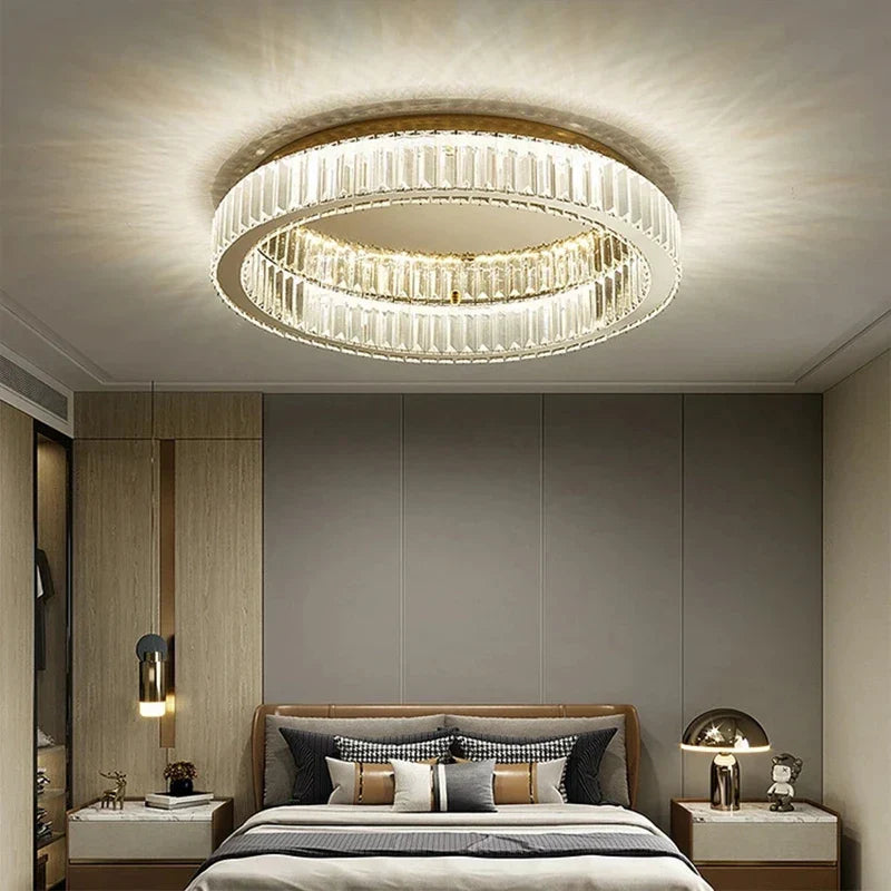 DecorBites™ Crystal LED Chrome Ceiling Light Stainless Steel Art Lighting