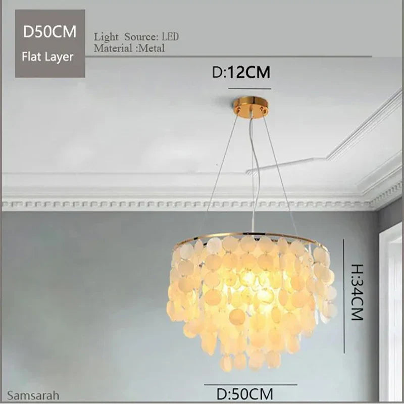 Gold Chrome Shell Chandelier
