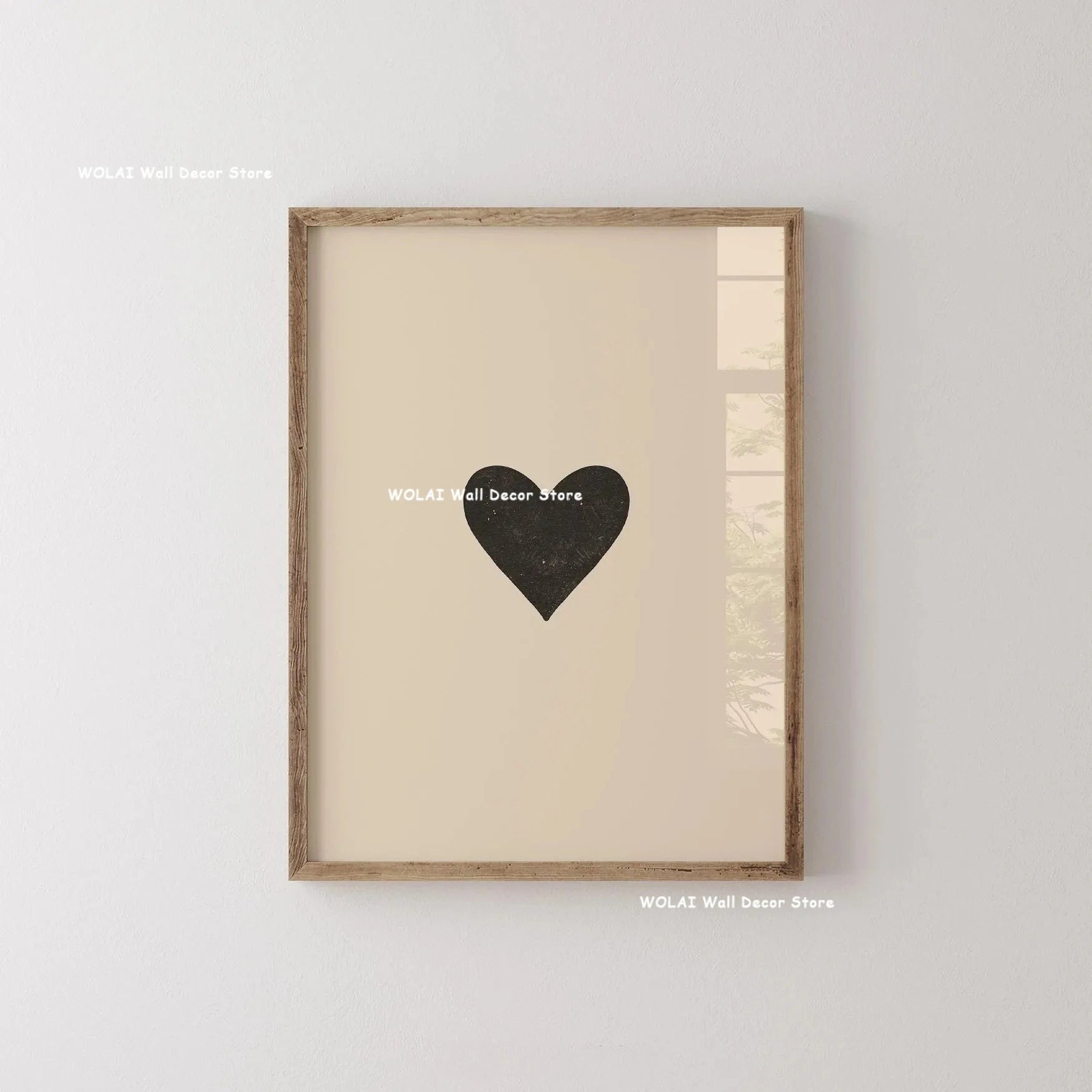 Abstract Moody Plant Art Canvas Print Mid-century Modern Beige Black Floral Line Wall Art Posters for Living Room Home Decor