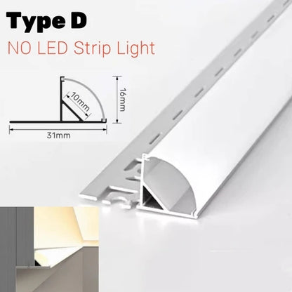 DecorBites™ LED Aluminum Profile Recessed Waist Line Channel for Backlighting Corners