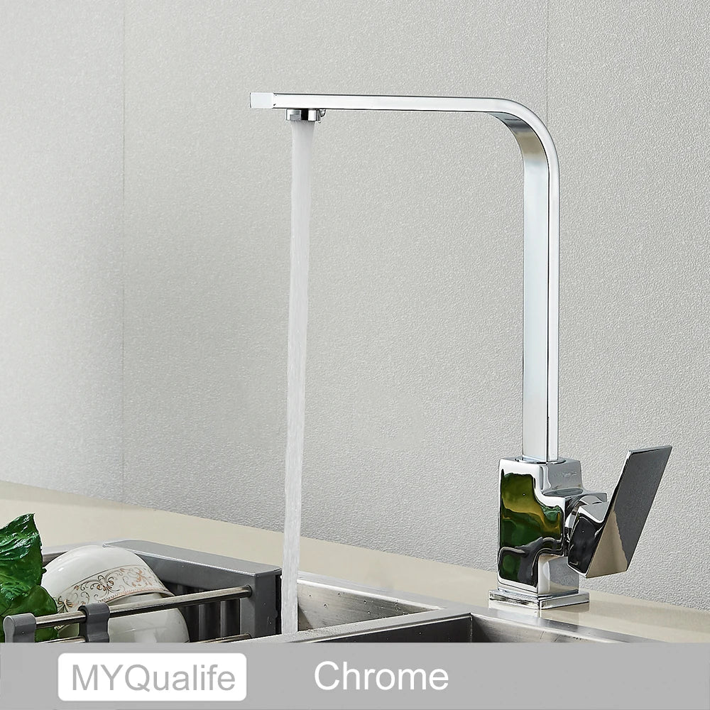 Decorbites™ Küchenarmatur: Chrom/Gold 360° Drehbarer Mischbatterie, Aufsatzmontiert für Waschbecken