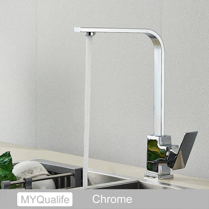 Decorbites™ Küchenarmatur: Chrom/Gold 360° Drehbarer Mischbatterie, Aufsatzmontiert für Waschbecken