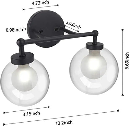 Decorbites™ Doppeltköpfige Glas- & Eisen-Wandlampen, moderne minimalistische Badezimmer-Spiegellampen