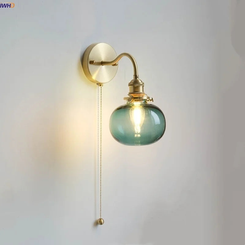 Green Glass Wall Light