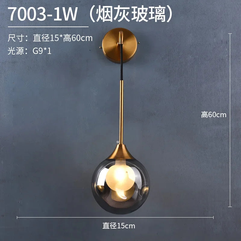 Decorbites™ Glasball Gold LED Wandlampe Modern Nordisch Innenleuchte