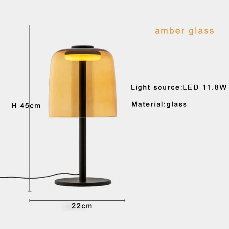 Decorbites™ Glas-Tischleuchte – Nordischer Stil Nachttischleuchte, einstellbare Helligkeit, minimalistisches Design