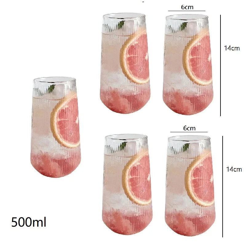 Decorbites™ Glas-Kaffeetassen-Set 500 ml - Retro transparente Teetasse - Trinkgefäß-Kollektion
