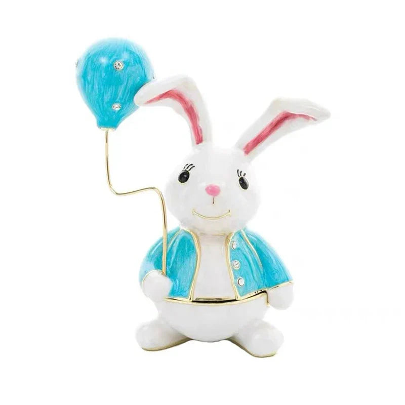 Decorbites™ Kristall-Tierfiguren-Schmuckschatulle Handbemalt Ringhalter Kommoden-Dekoration Hochzeitsgeschenk