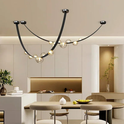 Nordic Leather and Glass Pendant Chandelier