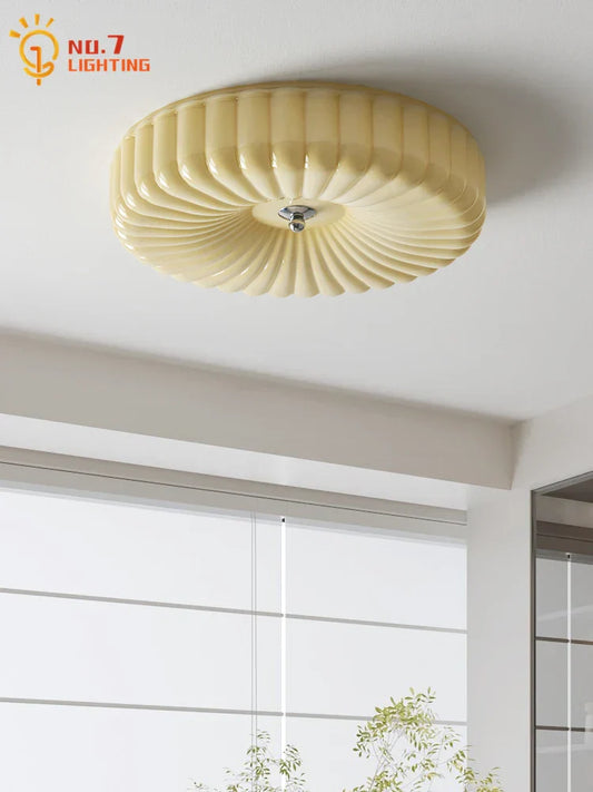 Decorbites™ Creme-Wind LED Glas-Deckenleuchte: Französisches Design für Schlafzimmer, Arbeitszimmer, Balkon, Café