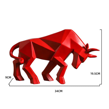Decorbites™ Geometrische Bison-Skulptur aus Harz für Zuhause und Büro Moderne Dekoration Tischfigur