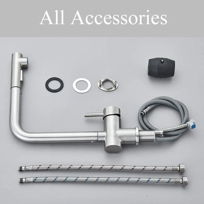 Decorbites™ Gebürsteter Nickel-Auszugsküchenarmatur Edelstahl-Wasserhahn Deckenmontage