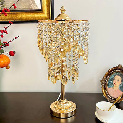 Decorbites™ Kristallglas-Tischleuchte mit rundem Sockel für Schlafzimmer und Wohnzimmer