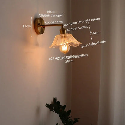 Decorbites™ Japanischer Stil LED-Glas-Kupfer-Wandleuchte für Restaurant, Bar, Schlafzimmer, Badezimmer