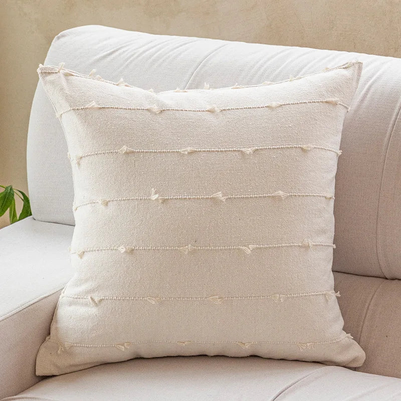 Decorbites™ Baumwoll-Streifen-Jacquard-Kissenbezug-Set: Blau Gelb Grau Pink Beige Schwarz