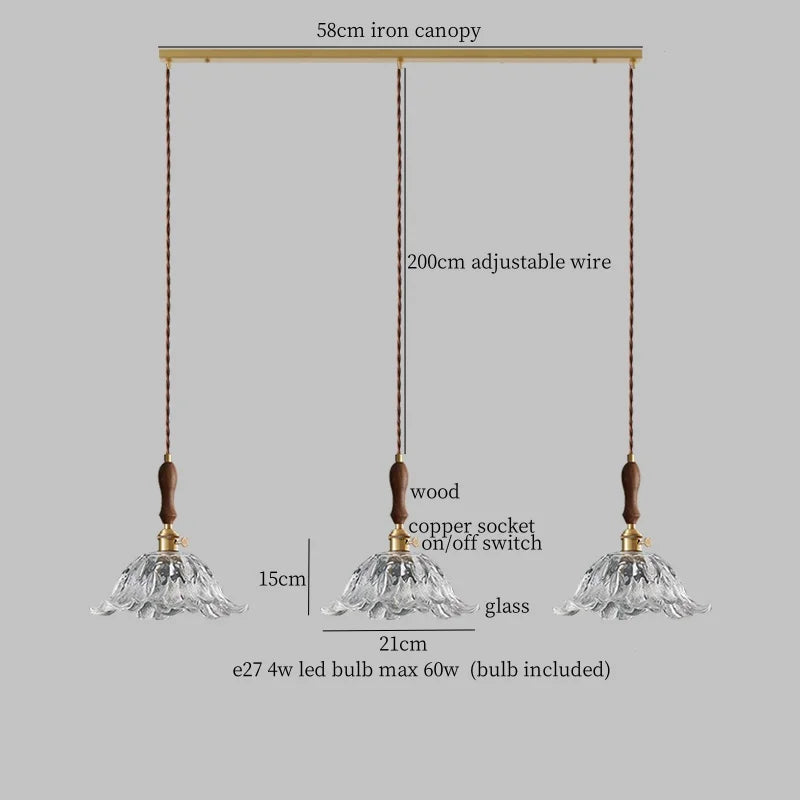 Decorbites™ Glas-LED-Hängeleuchte Blütenblendschirm für Schlafzimmer Wohnzimmer Esszimmer
