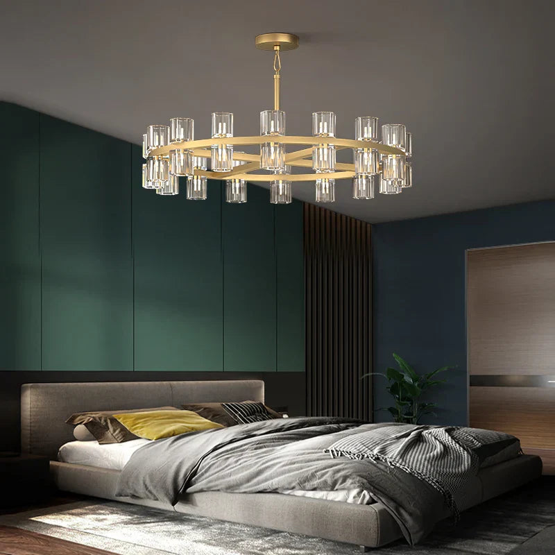 DecorBites™ Crystal Black Gold Luxury LED Hanging Pendant Light for Living Room