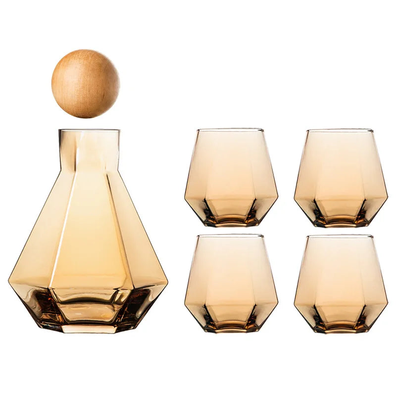 Decorbites™ Diamantkristall-Glas-Wasser-Kessel-Tassen-Set – Klarer Luxus-Saftekännchen
