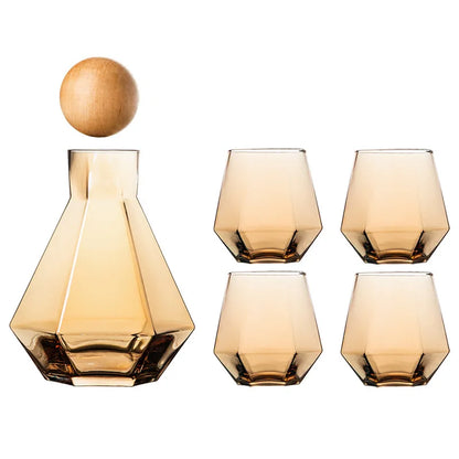 Decorbites™ Diamantkristall-Glas-Wasser-Kessel-Tassen-Set – Klarer Luxus-Saftekännchen