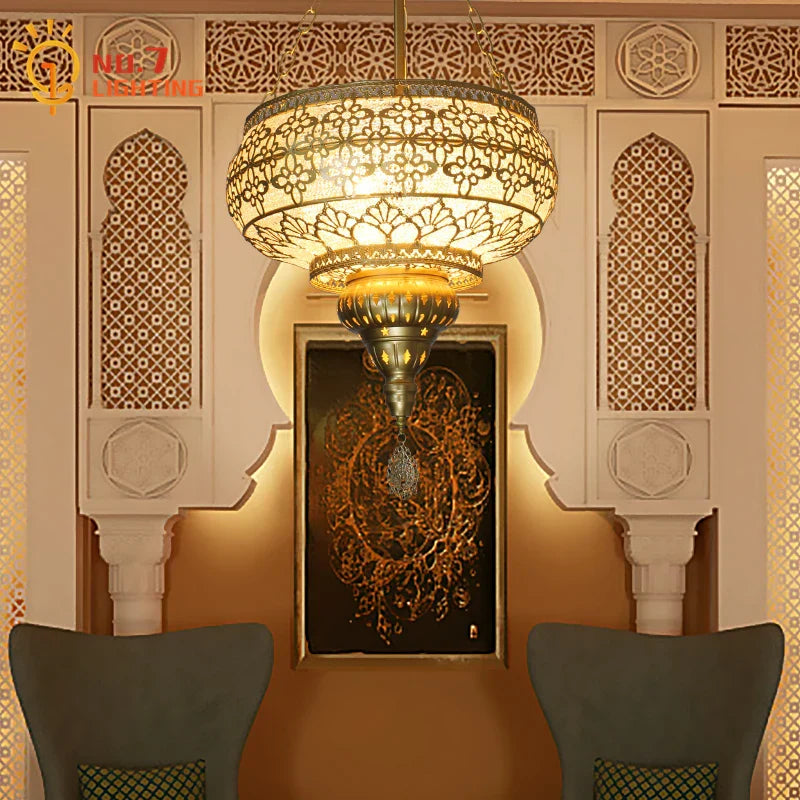 Decorbites™ Gold-Lustre Eisenkunst-Aufhängerleuchten LED E27, exotisches Design für Zuhause, Restaurant, Bar