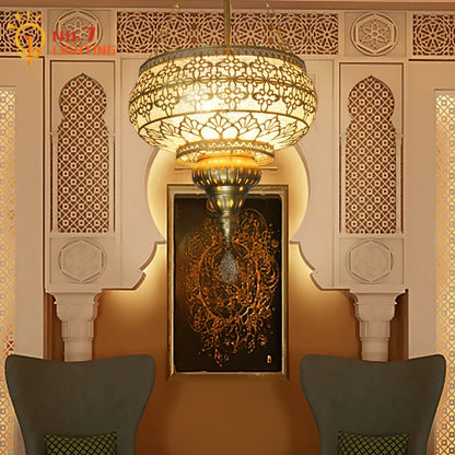 Decorbites™ Gold-Lustre Eisenkunst-Aufhängerleuchten LED E27, exotisches Design für Zuhause, Restaurant, Bar