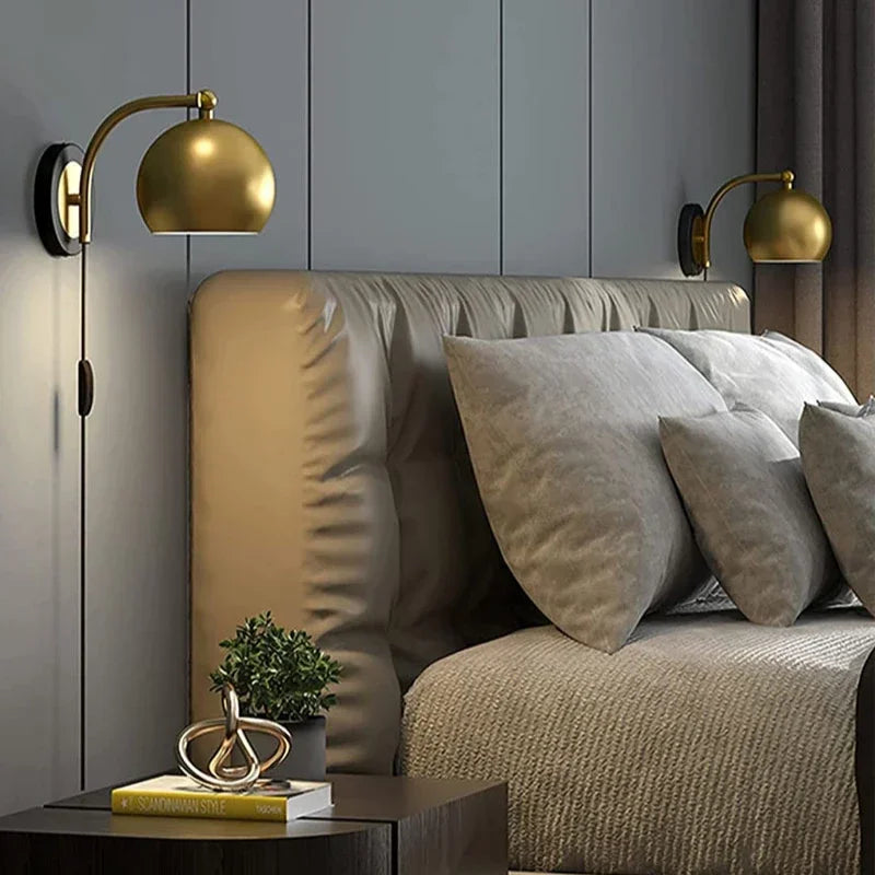 Decorbites™ Gold Verstellbare Steckdosen-Wandlampe für Vintage-Industrie-Stil Heimdekoration