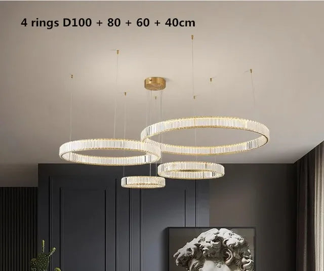Gold Crystal Round Pendant