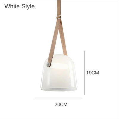 Decorbites™ Glas-Hängeleuchten Leder-Pendant-Lampe für Küche Wohnzimmer Schlafzimmer