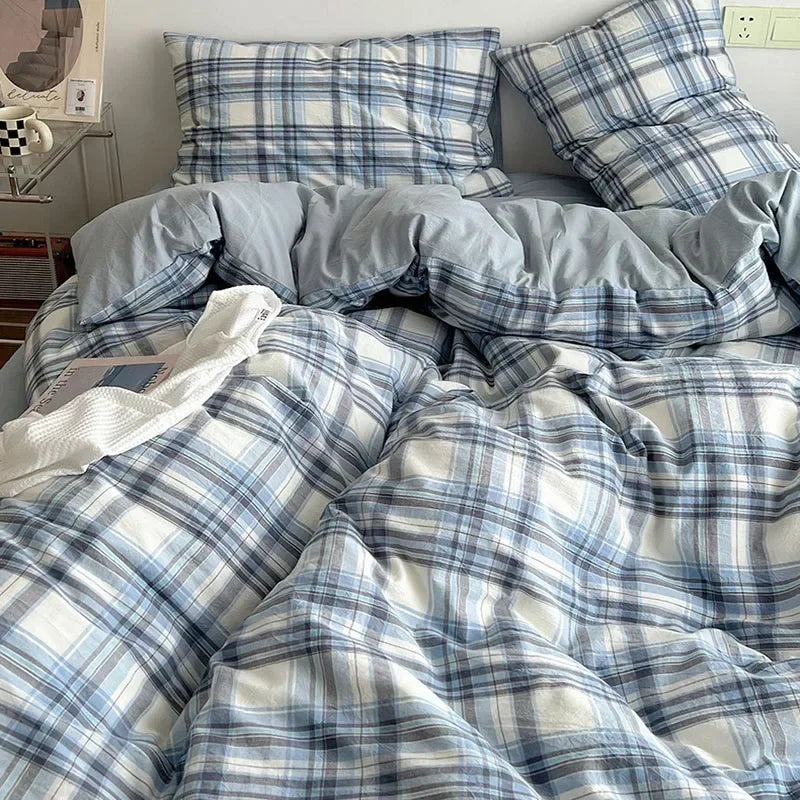 Decorbites™ Japanischer Stil Baumwollbedrucktes 4-teiliges Bettwäsche-Set mit beidseitigem Design