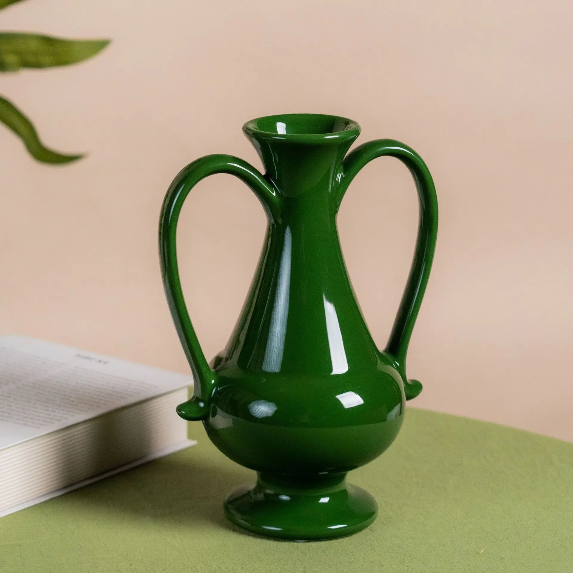 Green Ceramic Vintage Vase