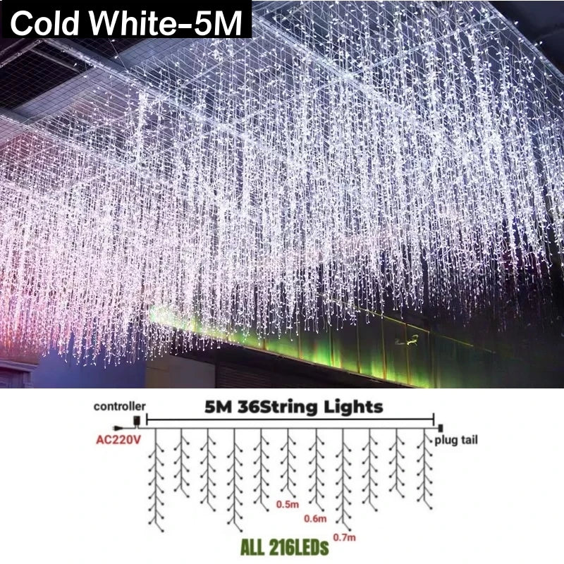 Decorbites™ Eiszapfen-LED-Lichterkette: Festliche Außendekoration für Weihnachten, Party, Patio und Garten
