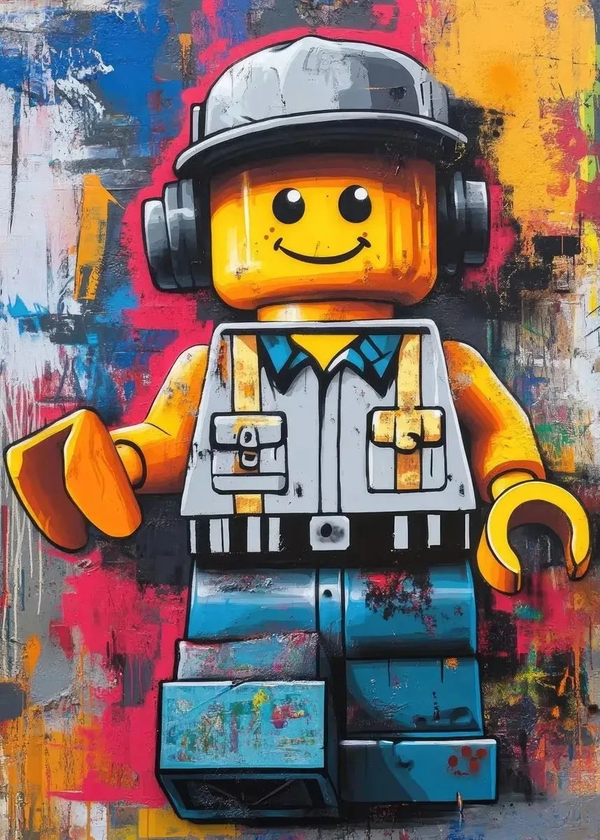 Cartoon Abstract Fun Various Occupations L-Legos Posters Canvas Prints Wall Art Picture for Home Room Children's Room Decoration