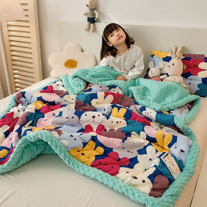 Decorbites™ Baumwoll-Blumendruck Doppelbettdecke | Retro Soothe Kuscheldecke Bettwäsche