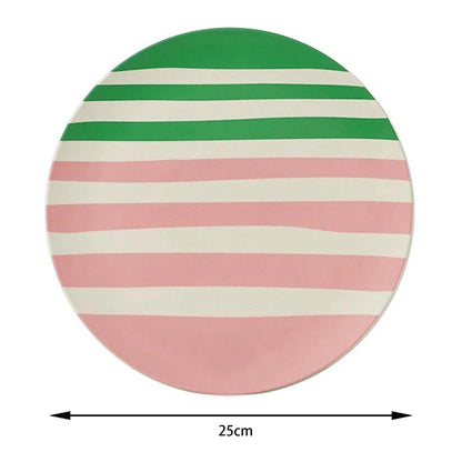 Decorbites™ Koreanischer Stil Rundes Essensgeschirr aus Bambusfaser für Desserts, Früchte und Kuchen
