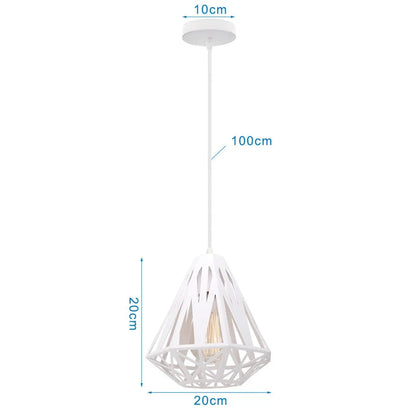 Decorbites™ Industrielles Vintage Weißes Schmiedeeisernes Käfig-Pendant-Licht für Wohnzimmer Schlafzimmer Esszimmer Loft